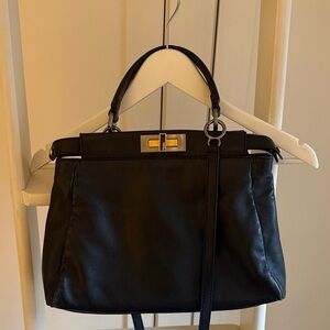 Fendi Black Leather Peekaboo Bag
